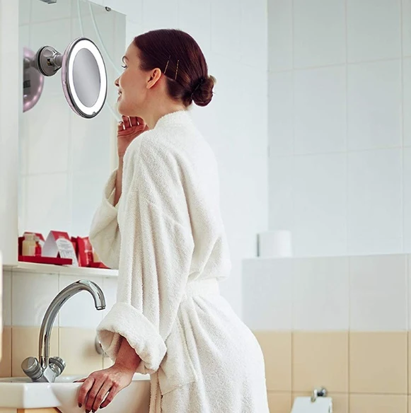 10-krotne lusterko do makijażu LED z gęsią szyją