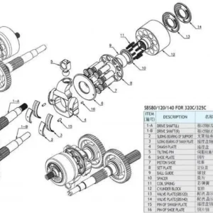 Zestaw części do naprawy pompy SBS80 pasuje do Caterpillar 312C 312D 315C 315D