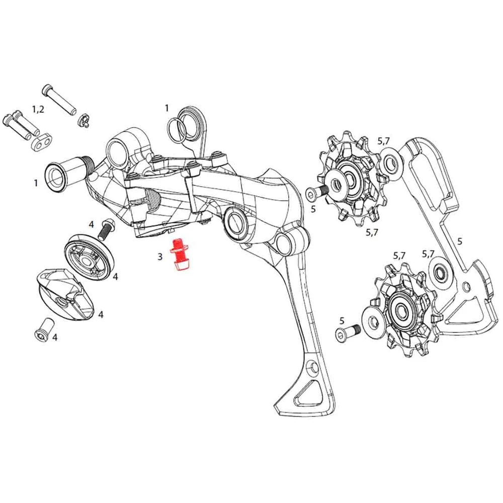 SRAM XX1 1x11V Śruba linki przerzutki tylnej #11.7518.015.000