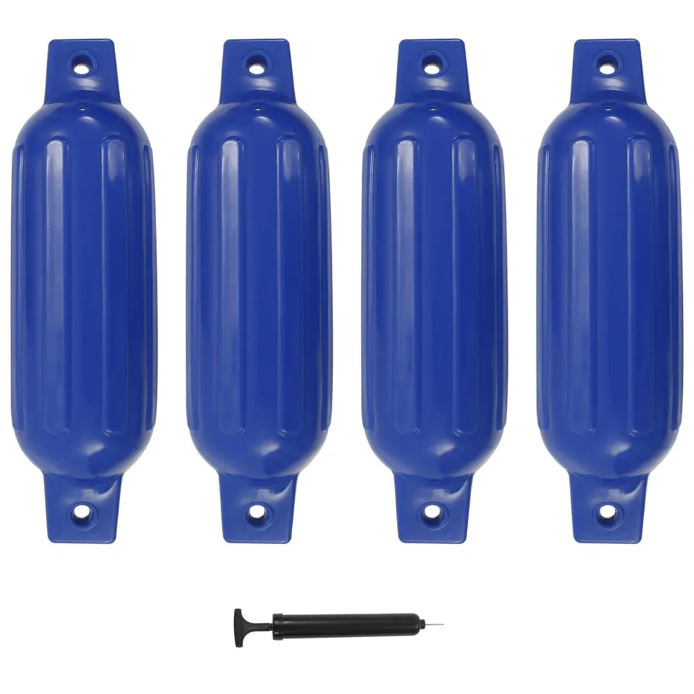 Odbojnice do łodzi, 4 szt., niebieskie, 41x11,5 cm, PVC