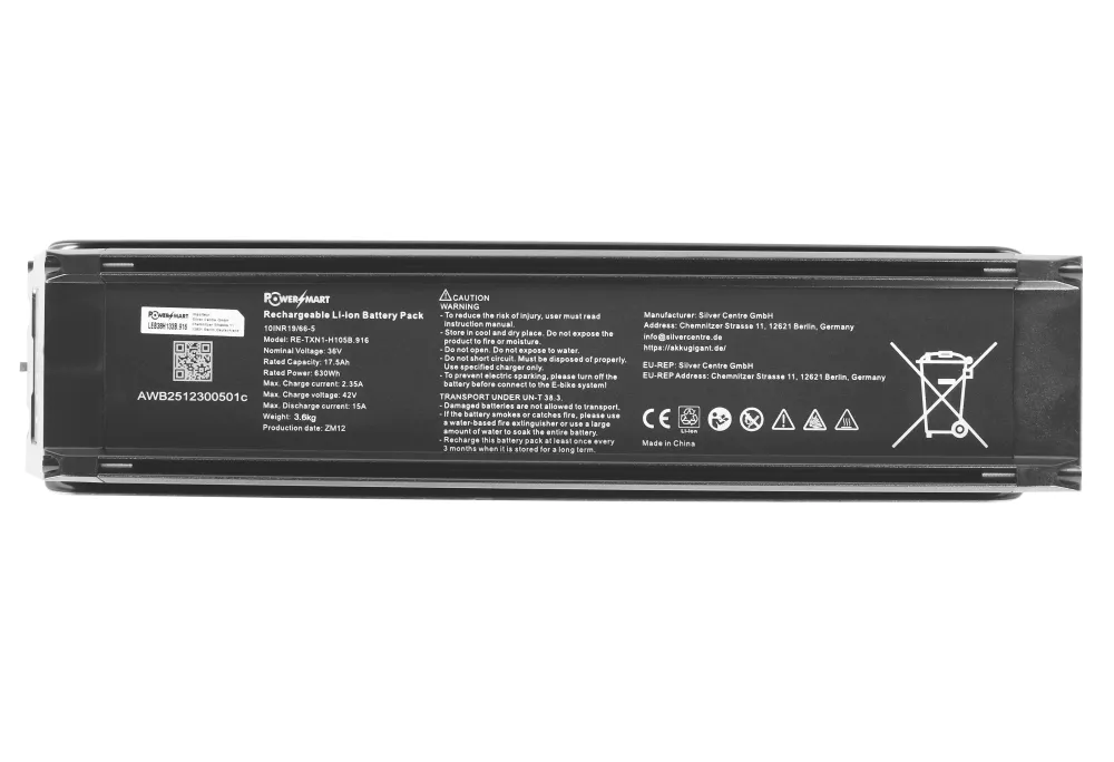 Akumulator do roweru elektrycznego Li-Ion 36 V - 17,5 Ah / 630 Wh