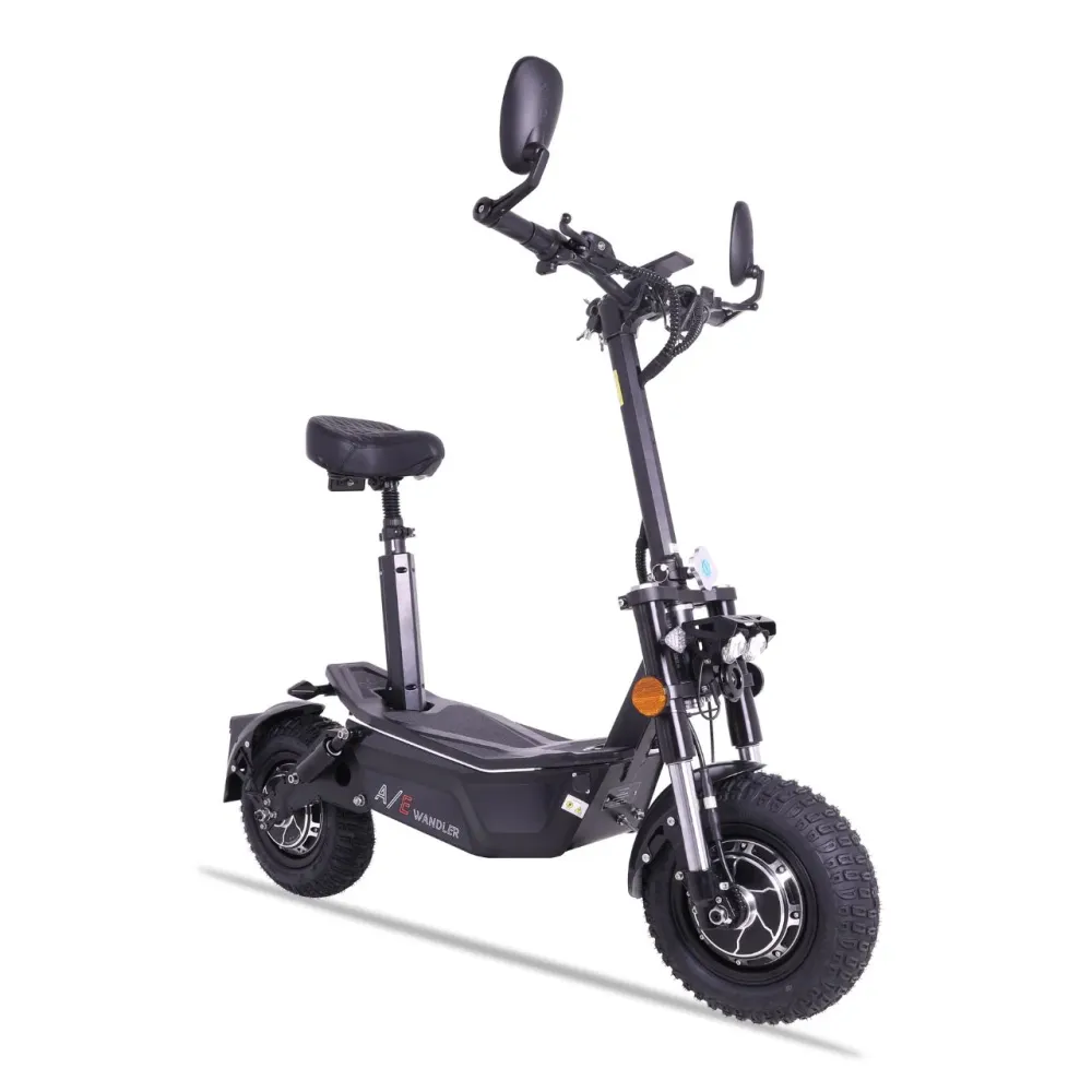 Hulajnoga elektryczna WANDLER-/E 2x1500W - 45 km/h - do 140 kg - dopuszczona do ruchu drogowego - czarna