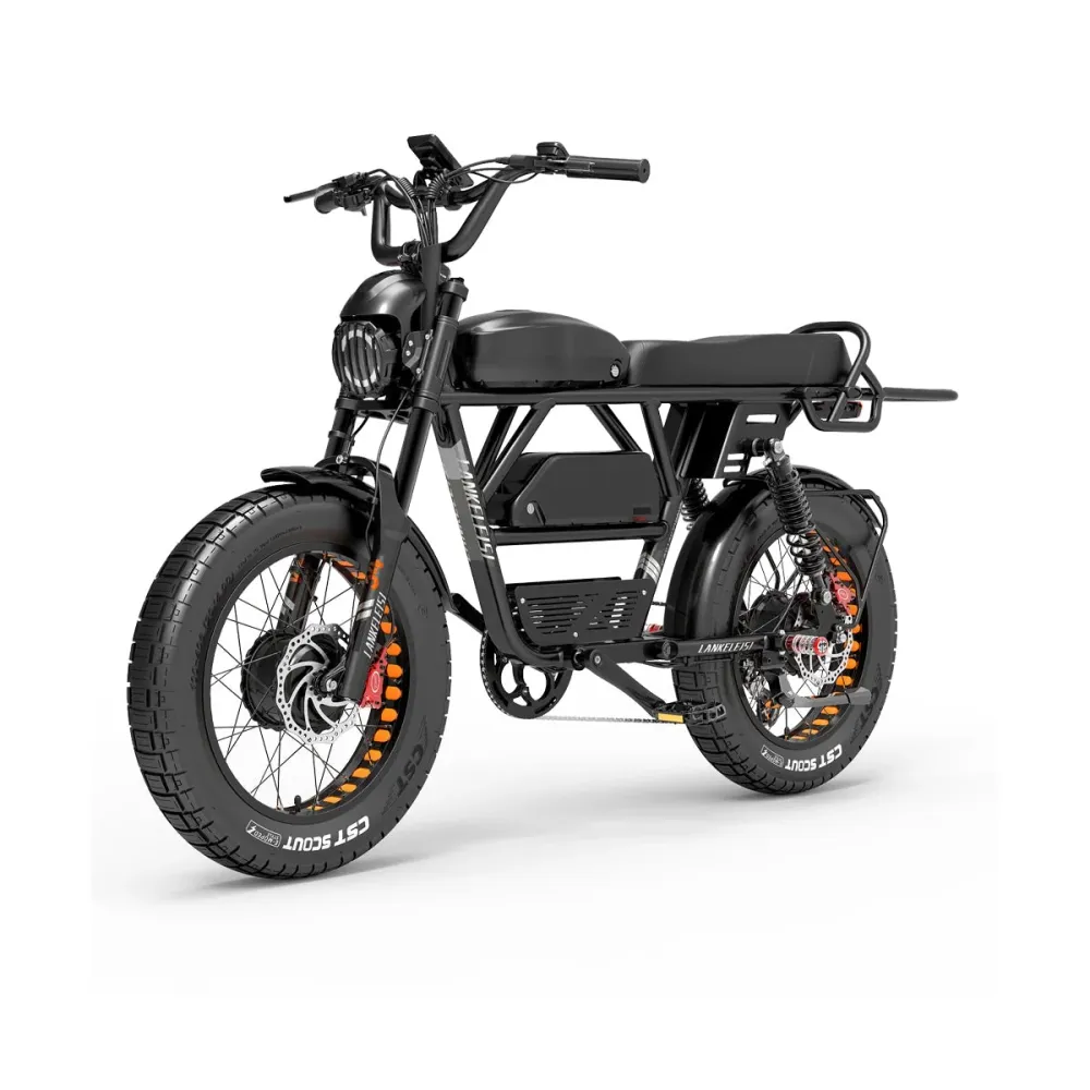 LANKELEISI X-Black Knight Elektryczny Rower z Podwójnym Silnikiem 2000W Maksymalny Zasięg 280KM