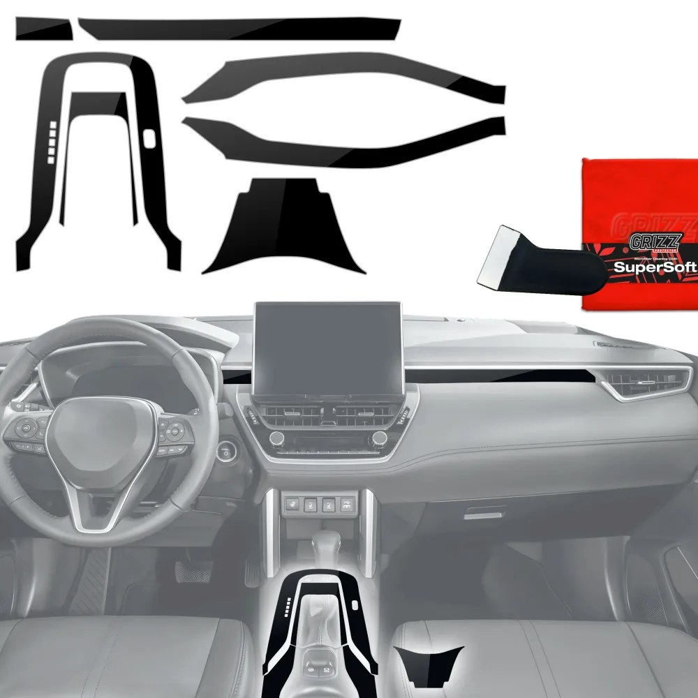 7w1 folie ochronne na konsolę środkową - Toyota Corolla Cross (2019-2026) czarny połysk