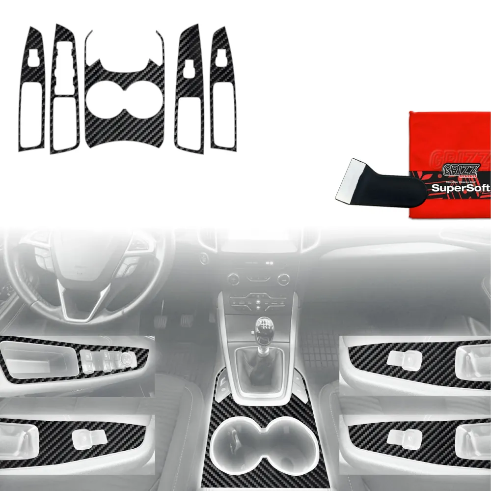 5w1 folie ochronne na konsolę środkową - Ford S-Max MK2 (2015-2023) Carbon Optik Połysk