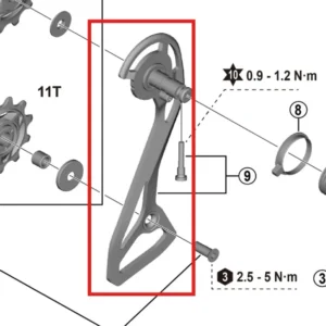 Zewnętrzny koszyk przerzutki tylnej i śruba SHIMANO RD-R7100