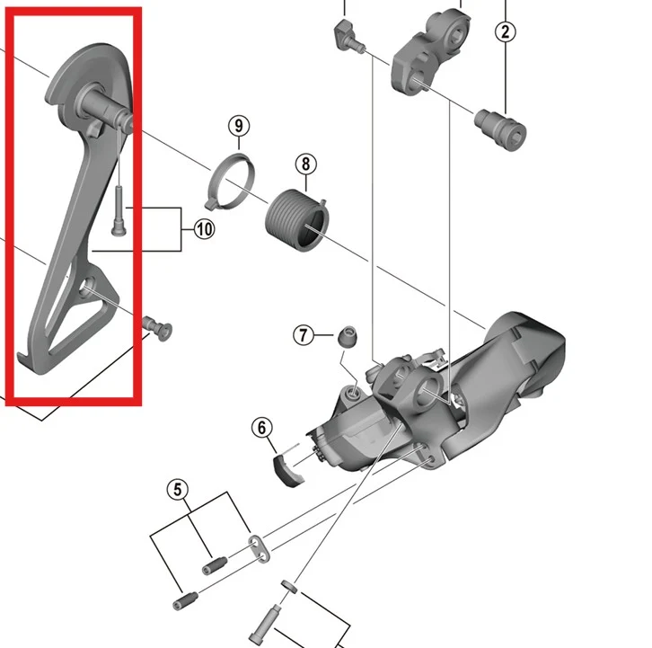 Zewnętrzny koszyk przerzutki tylnej SHIMANO DURA-ACE RD-R9250 i śruby montażowe