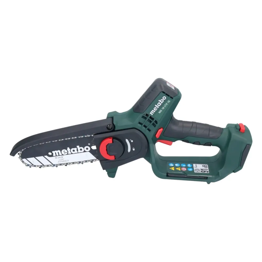 Akumulatorowa pilarka do gałęzi Metabo MS 18 LTX 15 18 V 15 cm 5 m/s + 2x akumulator 4,0 Ah + ładowarka