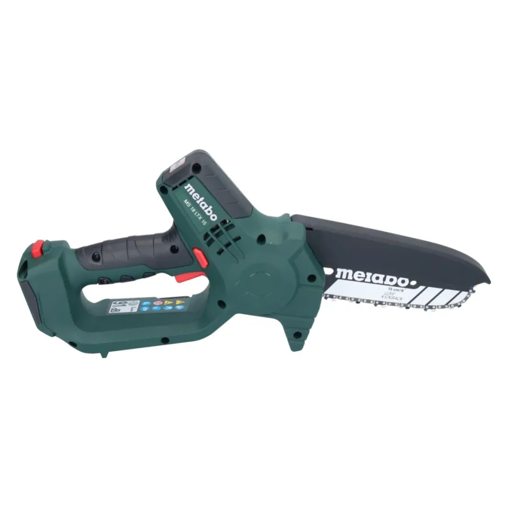 Akumulatorowa pilarka do gałęzi Metabo MS 18 LTX 15 18 V 15 cm 5 m/s + 2x akumulator 4,0 Ah + ładowarka