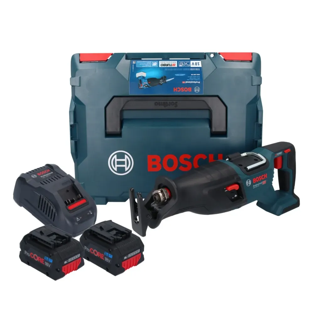 Akumulatorowa pilarka szablasta Bosch GSA 18V-28 18 V BITURBO Brushless + 2x akumulator ProCORE 5,5 Ah + ładowarka + L-Box...