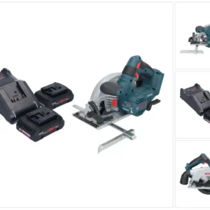 Akumulatorowa pilarka tarczowa Bosch GKS 18V-57-2 Professional 18 V 165 mm bezszczotkowa + 2x akumulator ProCORE 4,0 Ah +...