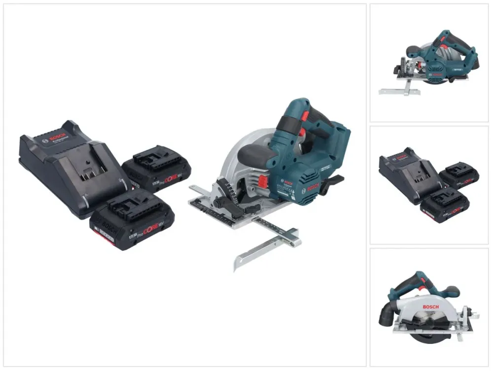 Akumulatorowa pilarka tarczowa Bosch GKS 18V-57-2 Professional 18 V 165 mm bezszczotkowa + 2x akumulator ProCORE 4,0 Ah +...