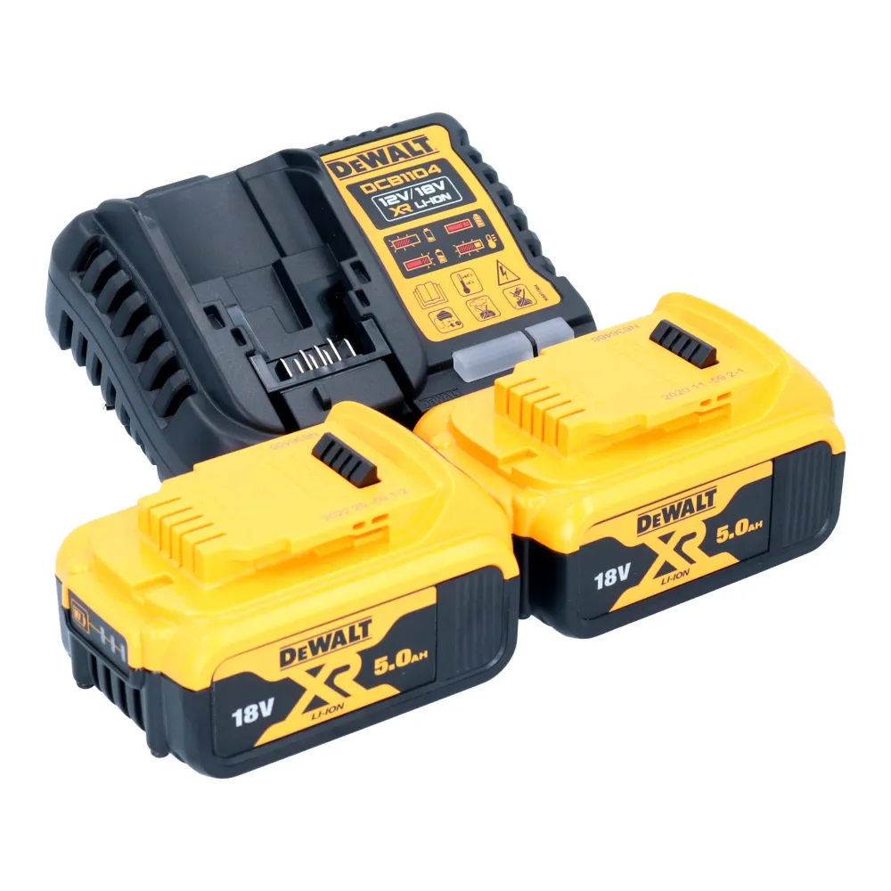 Akumulatorowa szlifierka kątowa DeWalt DCG 412 P2 18 V 125 mm + 2x akumulator 5,0 Ah + ładowarka