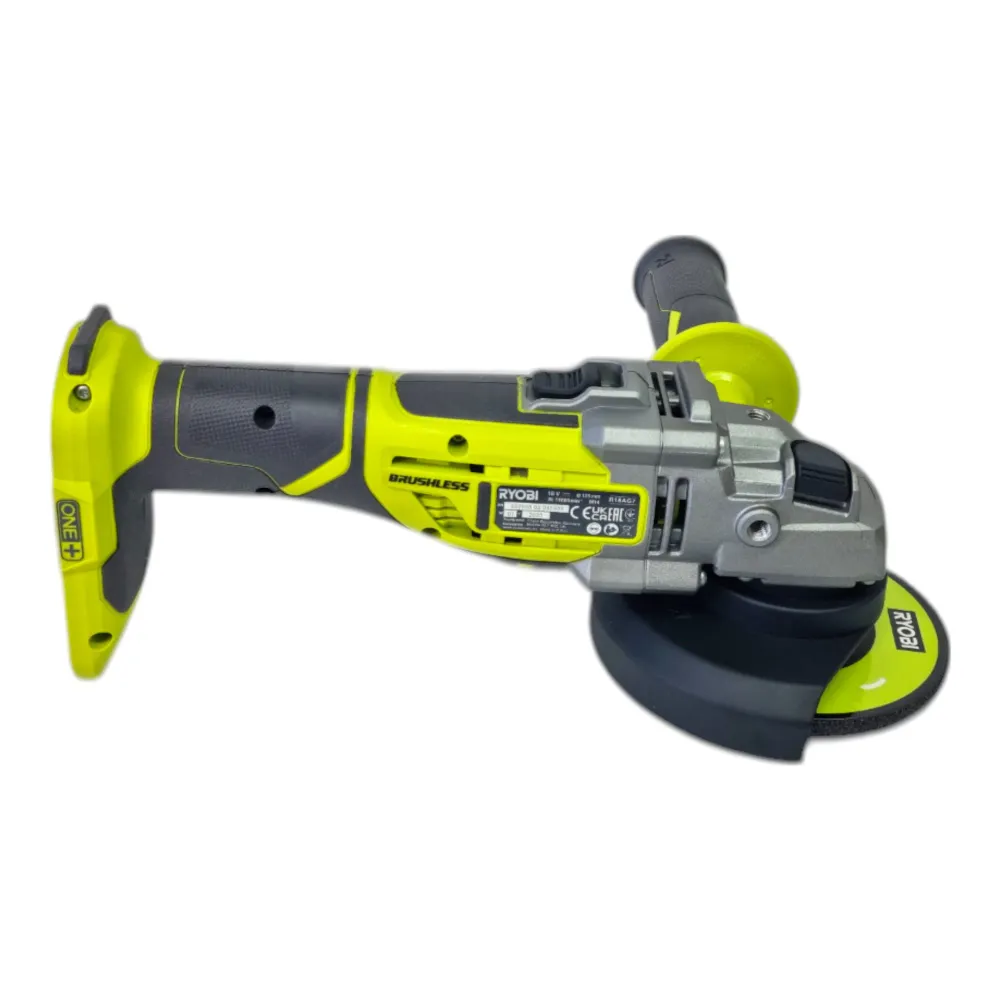 Akumulatorowa szlifierka kątowa Ryobi R18AG7-0 18 V 125 mm bezszczotkowa + 2x akumulator 5,0 Ah + ładowarka