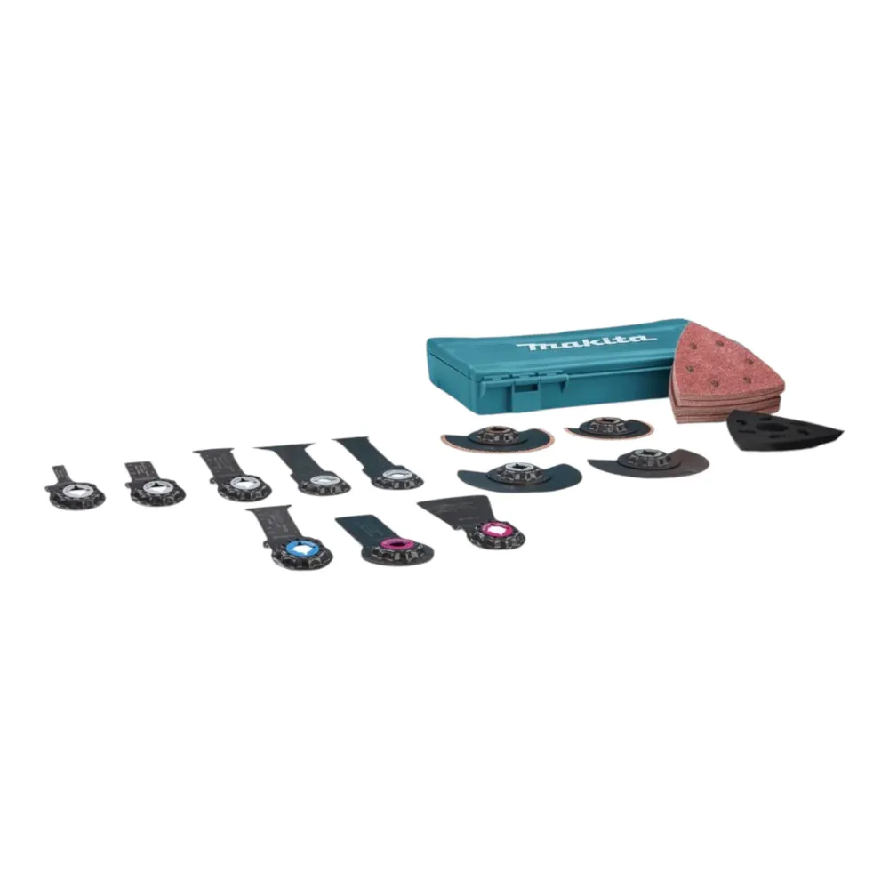Akumulatorowe narzędzie wielofunkcyjne Makita DTM 52 ZJX2 18 V Starlock Max Brushless + 43-częściowy zestaw akcesoriów + M...