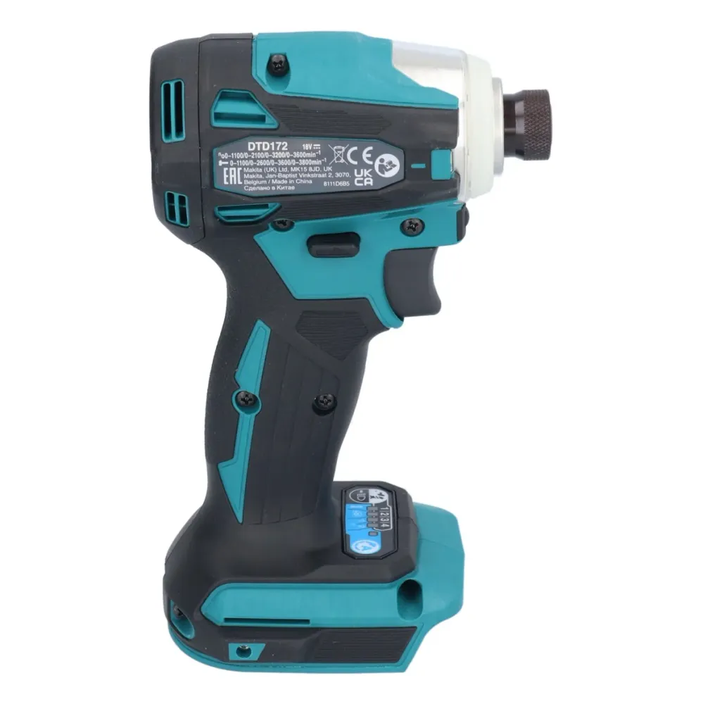 Akumulatorowy klucz udarowy Makita DTD 172 Z ( 18 V 180 Nm 1/4" bezszczotkowy ) z walizką + zestaw bitów i wierteł WellCut...