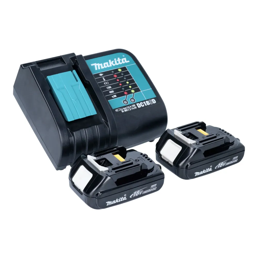 Akumulatorowy zestaw kombi Makita DLX 2278 SY + wiertarka udarowa DHP 484 54 Nm + wiertarka udarowa DHR 171 1,2 J + 2x aku...