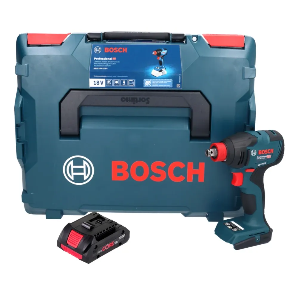 Bosch GDX 18V-210 C Profesjonalny akumulatorowy klucz udarowy 18 V 210 Nm bezszczotkowy + 1x akumulator ProCORE 4,0 Ah + m...