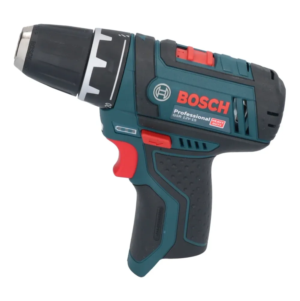 Bosch GSR 12V-15 Profesjonalna akumulatorowa wiertarko-wkrętarka 12 V 30 Nm ( 0601868109 ) + 2x akumulator 2,0 Ah + ładowa...