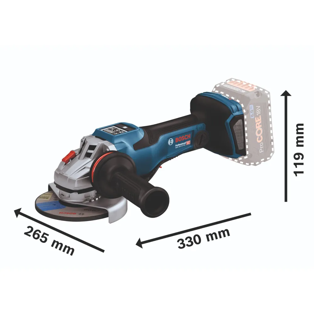 Bosch GWS 18V-15 PSC Profesjonalna akumulatorowa szlifierka kątowa 18 V 125 mm BITURBO Brushless + 1x akumulator ProCORE 5...