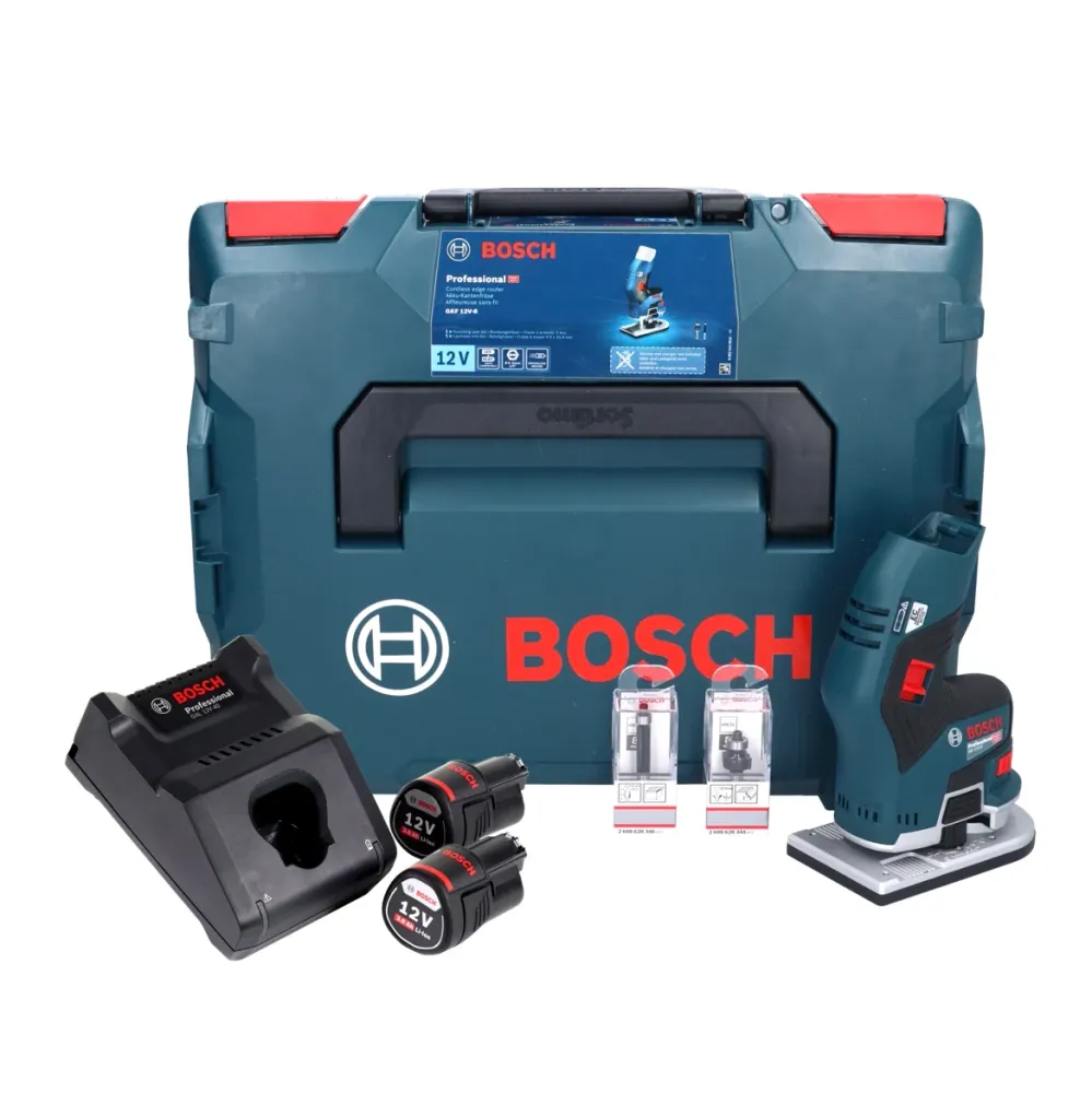 Akumulatorowa frezarka górnowrzecionowa Bosch GKF 12V-8 Professional 12V + 2x akumulator 3,0 Ah + ładowarka + L-Boxx Bosch...