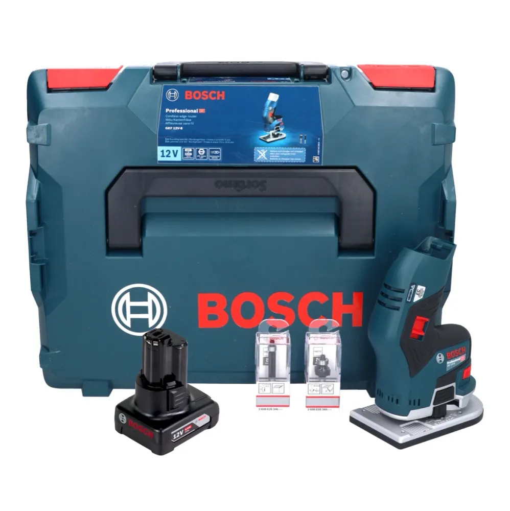 Akumulatorowa frezarka górnowrzecionowa Bosch GKF 12V-8 Professional 12 V + 1x akumulator 6,0 Ah + L-Boxx - bez ładowarki...