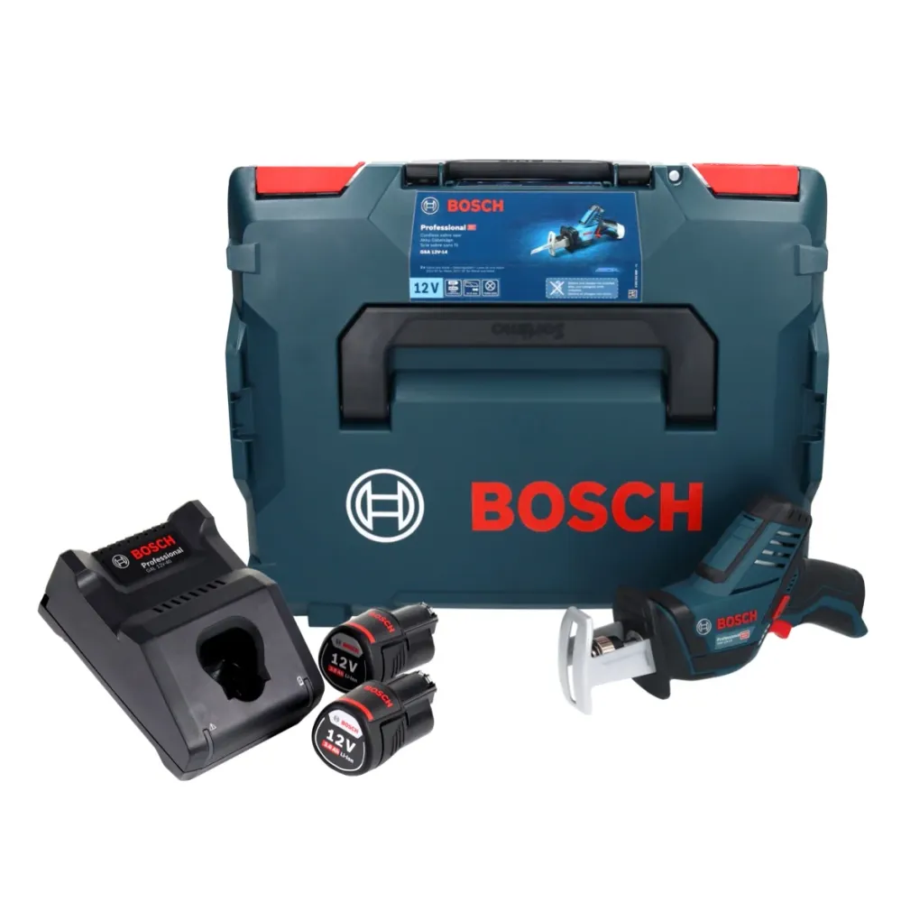 Akumulatorowa pilarka szablasta Bosch GSA 12V-14 Professional 12 V + 2x akumulator 3,0 Ah + ładowarka + L-Boxx Bosch Profe...
