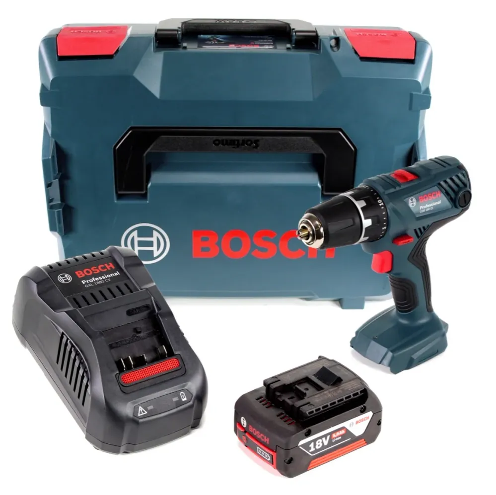 Akumulatorowa wiertarko-wkrętarka Bosch Professional GSR 18V-21 18V 55Nm + 1x akumulator 5.0Ah + ładowarka + L-Boxx