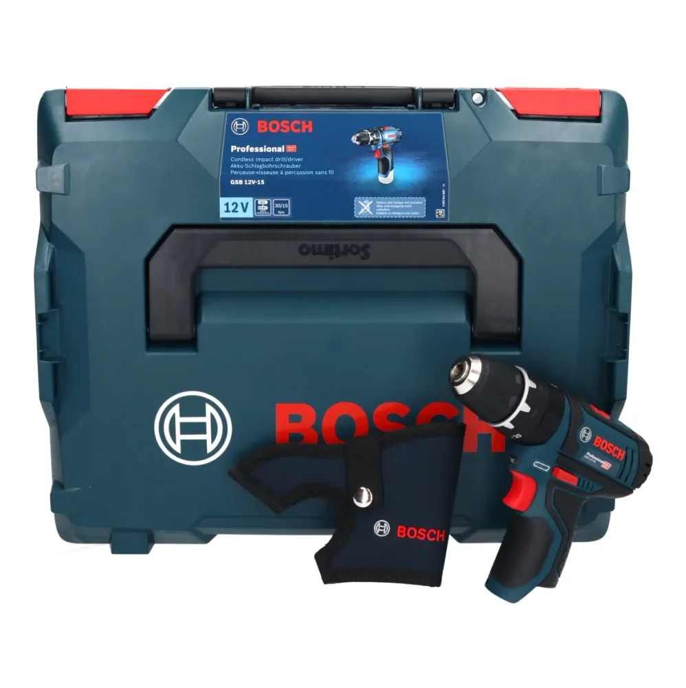 Akumulatorowa wiertarko-wkrętarka udarowa Bosch GSB 12V-15 Professional 12 V 30 Nm ( 06019B690E ) + L-Boxx - bez akumulato...