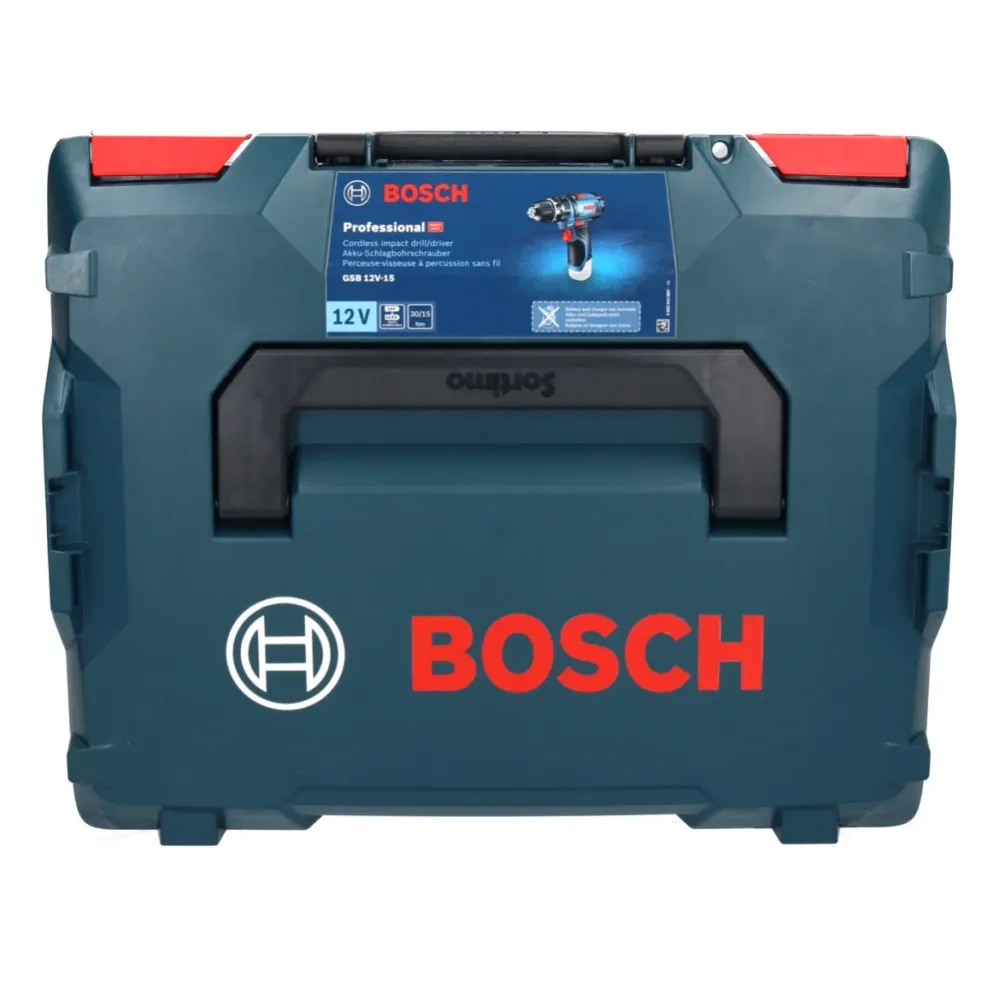 Akumulatorowa wiertarko-wkrętarka udarowa Bosch GSB 12V-15 Professional 12 V 30 Nm ( 06019B690E ) + L-Boxx - bez akumulato...