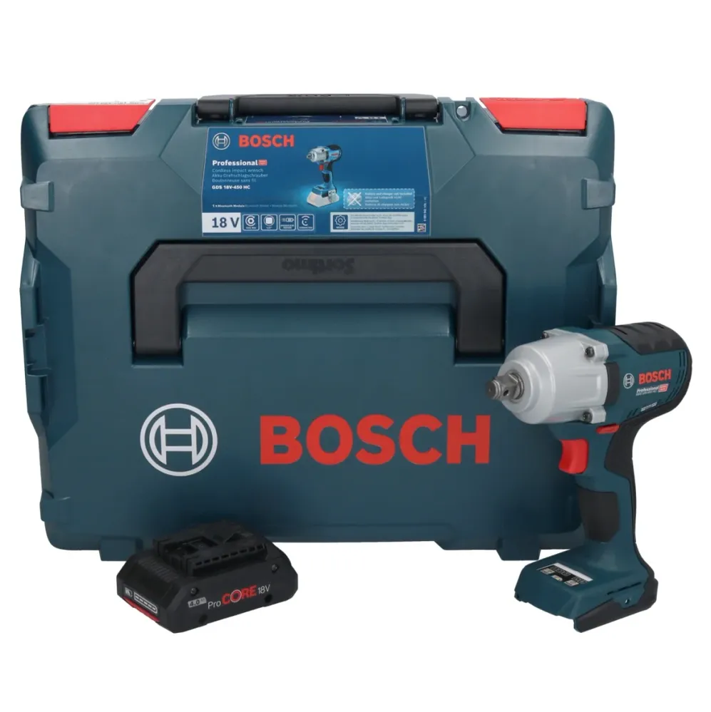 Akumulatorowy klucz udarowy Bosch GDS 18V-450 HC 18 V 450 Nm 1/2" + 1x akumulator ProCORE 4,0 Ah + L-Boxx - bez ładowarki...