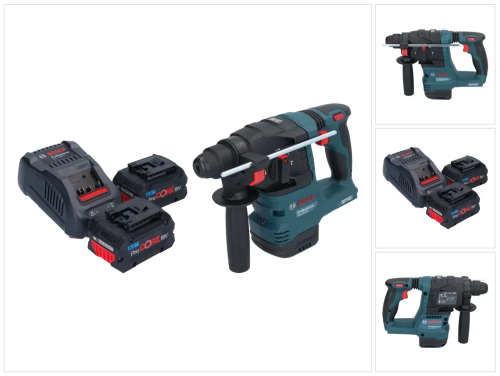 Akumulatorowy młot udarowo-obrotowy Bosch GBH 18V-22 Professional 18 V 1,9 J SDS Plus Brushless + 2x akumulator ProCORE 8,...