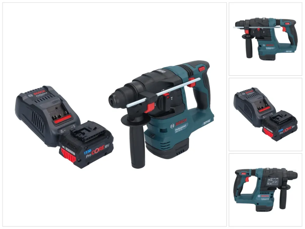 Akumulatorowy młot udarowo-obrotowy Bosch GBH 18V-22 Professional 18 V 1,9 J SDS Plus Brushless + 1x akumulator ProCORE 8,...