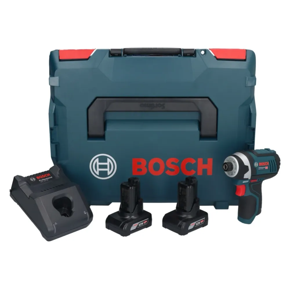 Bosch GDR 12V-105 Profesjonalny akumulatorowy klucz udarowy 12 V 105 Nm 1/4" + 2x akumulator 6,0 Ah + ładowarka + L-Boxx B...