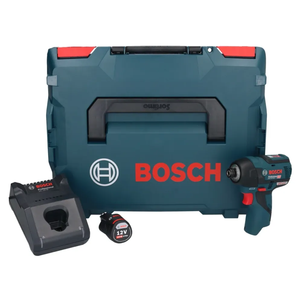 Bosch GDR 12V-110 Profesjonalny akumulatorowy klucz udarowy 12 V 110 Nm 1/4" bezszczotkowy + 1x akumulator 3,0 Ah + ładowa...