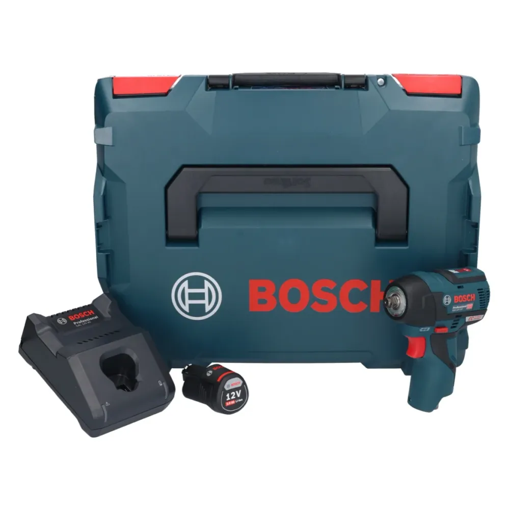 Bosch GDS 12V-115 Profesjonalny akumulatorowy klucz udarowy 12 V 115 Nm 3/8" bezszczotkowy + 1x akumulator 3,0 Ah + ładowa...