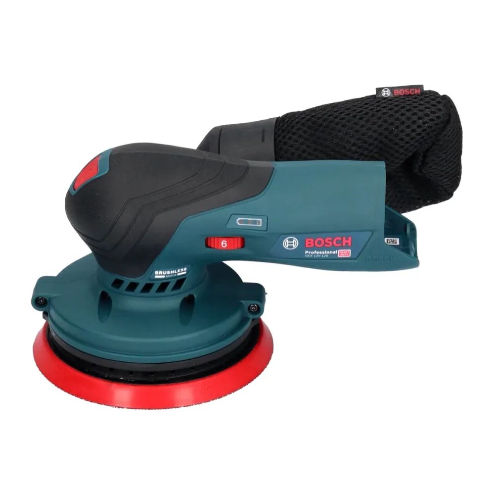 Bosch GEX 12V-125 Profesjonalna akumulatorowa szlifierka oscylacyjna bezszczotkowa 12 V 125 mm + 2x akumulator 3,0 Ah + ła...