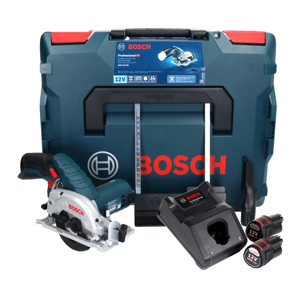 Bosch GKS 12V-26 Professional akumulatorowa pilarka tarczowa 12 V 85 mm ( 06016A1005 ) + 2x akumulator 3,0 Ah + ładowarka...