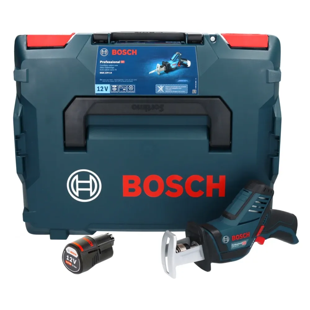 Bosch GSA 12V-14 Professional akumulatorowa pilarka szablasta 12 V + 1x akumulator 3,0 Ah + L-Boxx - bez ładowarki Bosch P...