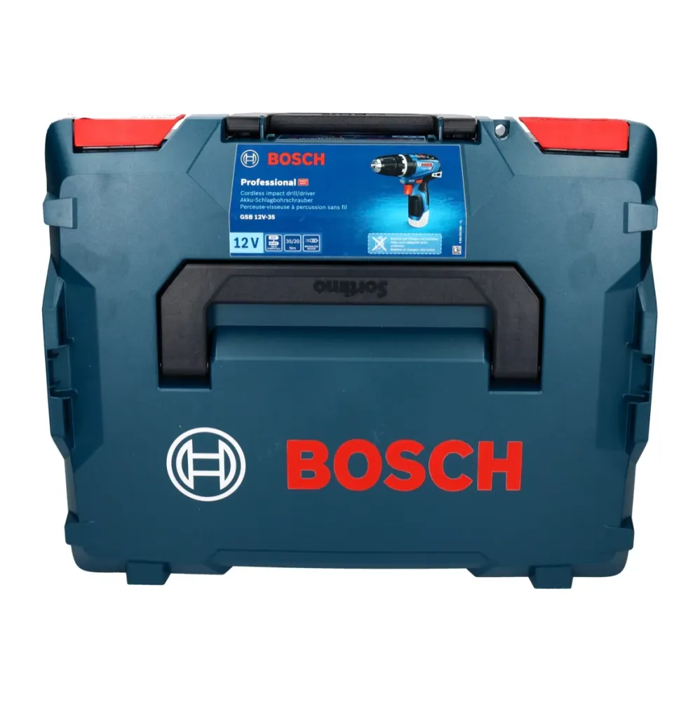 Bosch GSB 12V-35 Profesjonalna akumulatorowa wiertarko-wkrętarka udarowa 12 V 35 Nm bezszczotkowa + 1x akumulator 6,0 Ah +...