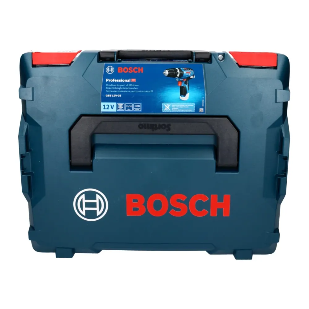 Bosch GSB 12V-35 Profesjonalna akumulatorowa wiertarko-wkrętarka udarowa 12 V 35 Nm bezszczotkowa + 1x akumulator 3,0 Ah +...