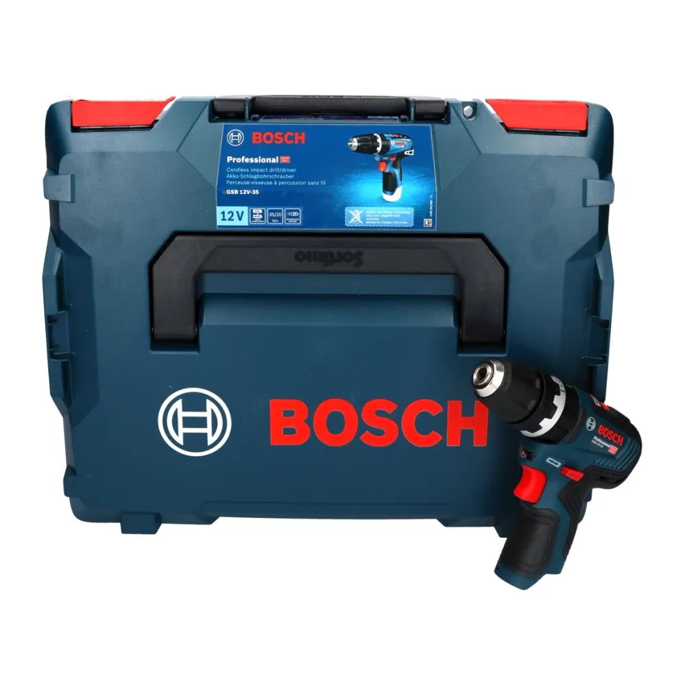 Bosch GSB 12V-35 Profesjonalna akumulatorowa wiertarko-wkrętarka udarowa 12 V 35 Nm ( 06019J9001 ) Bezszczotkowa + L-Boxx...