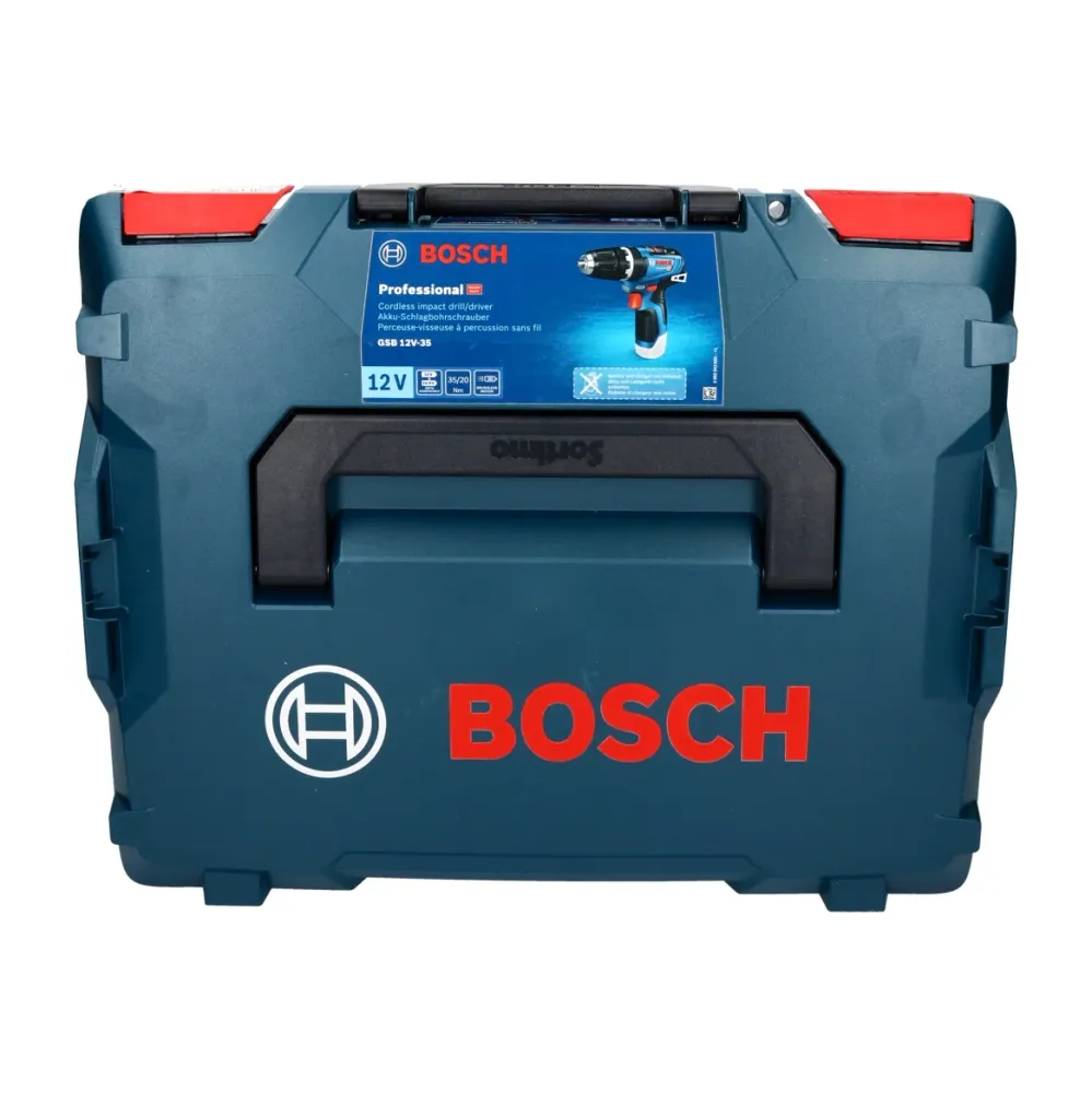Bosch GSB 12V-35 Profesjonalna akumulatorowa wiertarko-wkrętarka udarowa 12 V 35 Nm bezszczotkowa + 1x akumulator 3,0 Ah +...