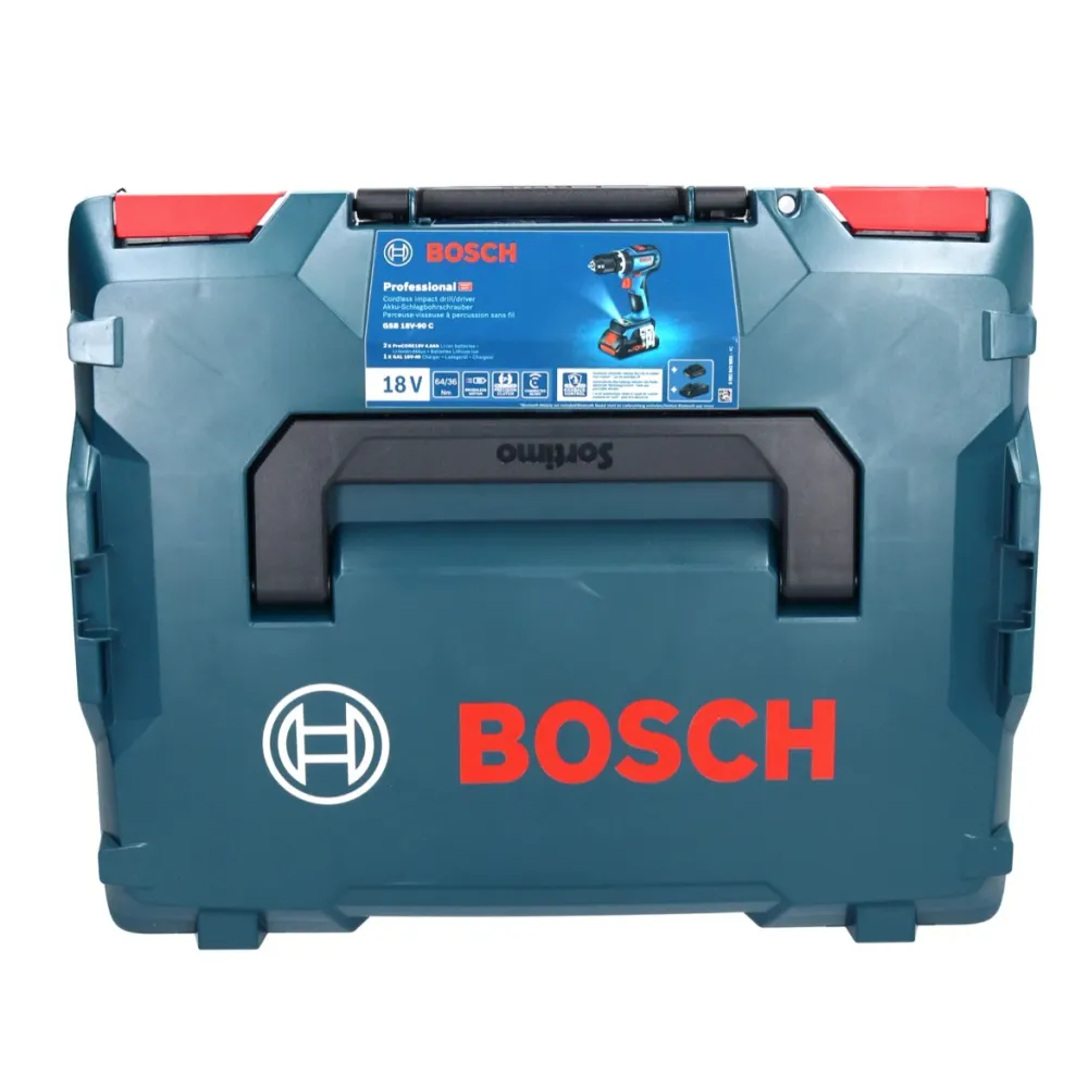 Bosch GSB 18V-90 C Profesjonalna akumulatorowa wiertarko-wkrętarka udarowa 18 V 64 Nm bezszczotkowa + 1x akumulator 5,0 Ah...