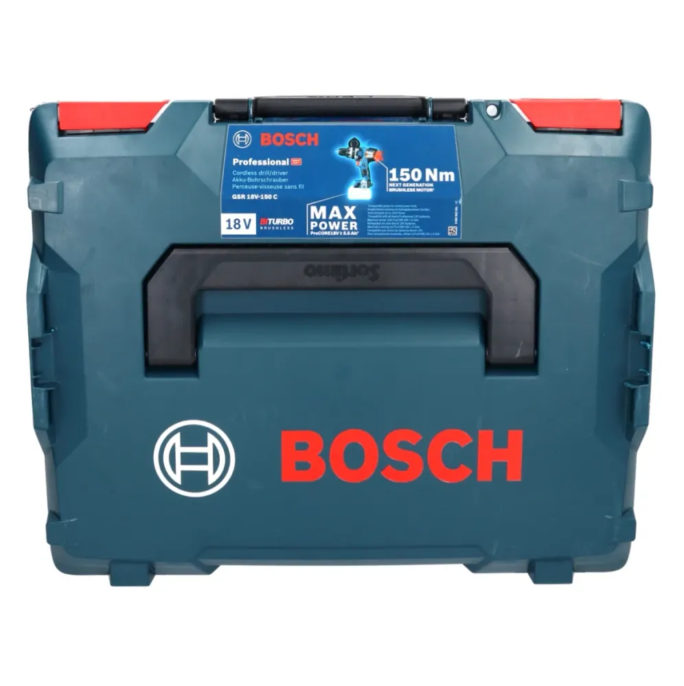 Bosch GSR 18V-150 C Profesjonalna akumulatorowa wiertarko-wkrętarka 18 V 150 Nm ( 06019J5002 ) Biturbo Brushless + L-Boxx...