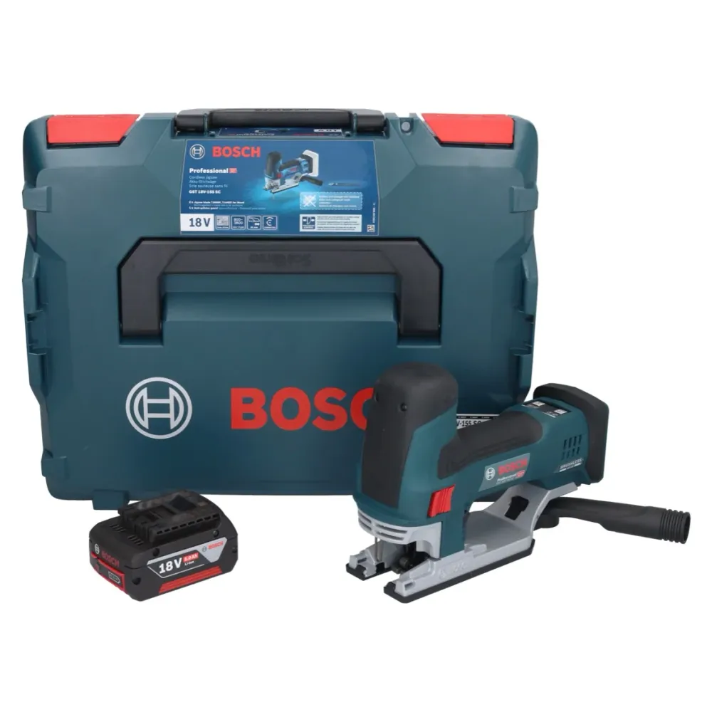Bosch GST 18V-155 SC Profesjonalna wyrzynarka akumulatorowa 18 V + 1x akumulator 5,0 Ah + L-Boxx - bez ładowarki Bosch Pro...