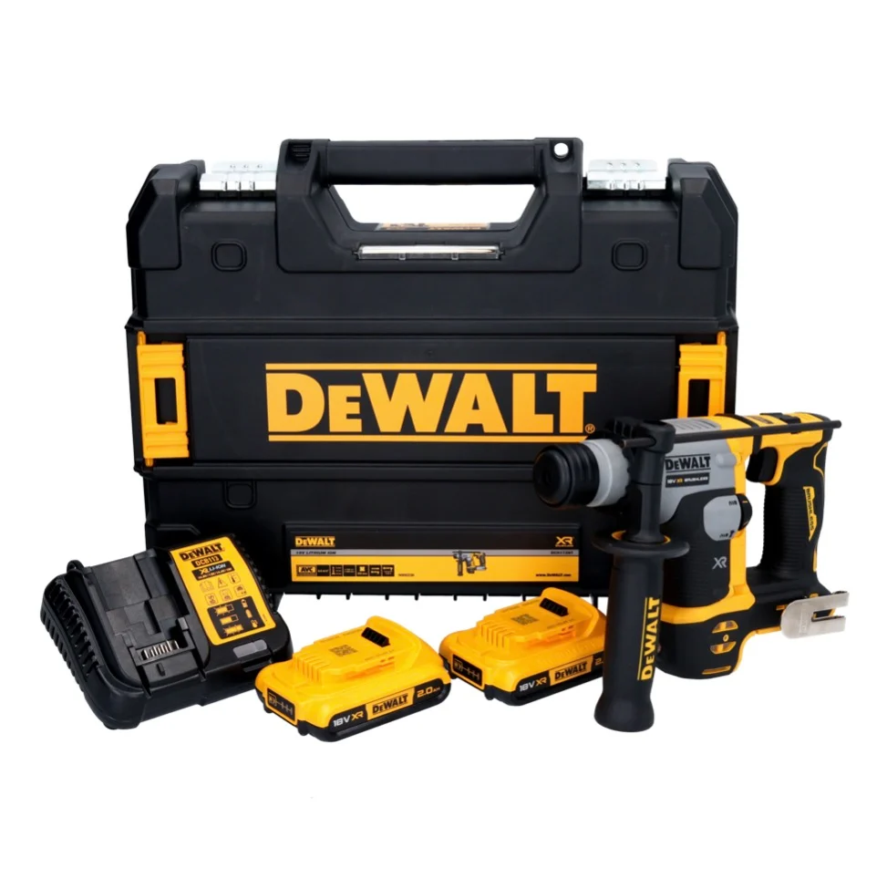 Akumulatorowa młotowiertarka DeWalt DCH 172 D2 18 V 16 mm 1,4 dżula SDS plus Brushless + 2x akumulator 2,0 Ah + ładowarka...