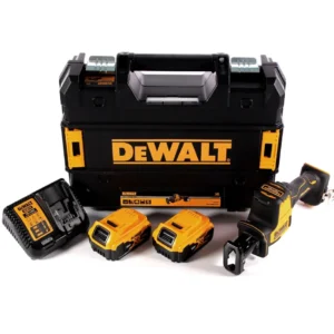 Akumulatorowa pilarka szablasta DeWalt DCS 369 P2 18 V + 2x akumulator 5,0 Ah + ładowarka + TSTAK