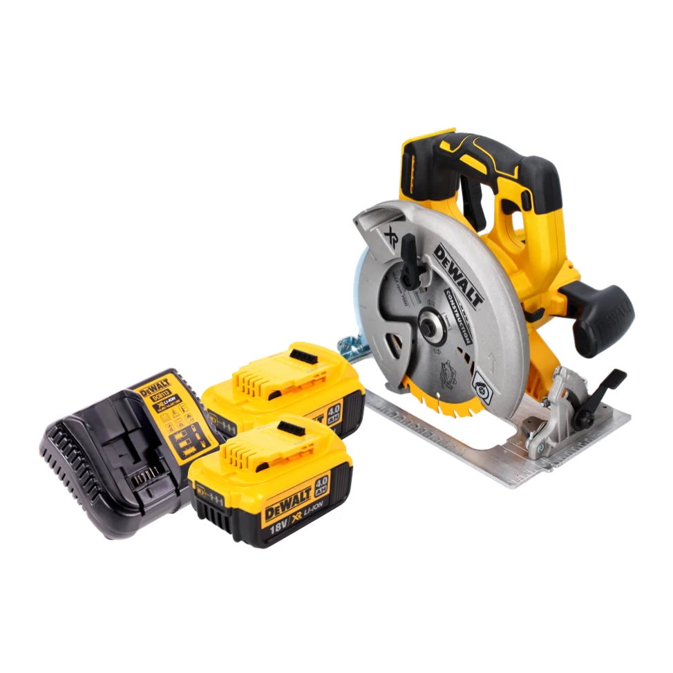 Akumulatorowa pilarka tarczowa DeWalt DCS 570 M2 18 V 184 mm bezszczotkowa + 2x akumulator 4,0 Ah + ładowarka