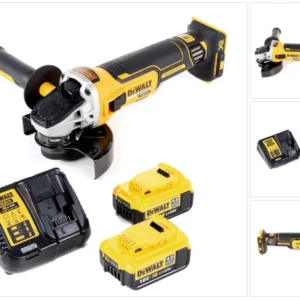 Akumulatorowa szlifierka kątowa DeWalt DCG 405 M2 18V 125mm bezszczotkowa + 2x akumulator 4.0Ah + ładowarka